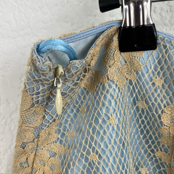 Moschino Cheap and Chic Lace Baby Blue Overlay Skirt Y2K - Picture 5 of 9